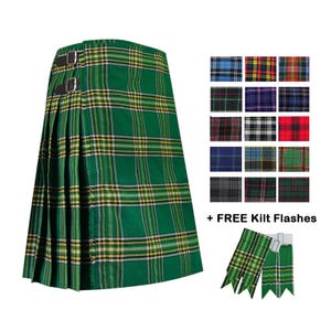 Scottish Tartan Kilts - Highland Kilt 8 Yards 16oz Acrylic Wool - Handcrafted Men&#39;s Dress -Available 40+ Colours - Kilt Flashes -Tartan Kilt