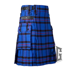 Men&#39;s Tartan Utility Kilt - Scottish Tartan Utility Kilt - Cargo Pockets Kilts for Men - Custom Made Utility Kilt - 70+ Tartans
