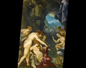 24 quot x 40 quot Frame Stretched Canvas Classical Painting Vintage Fine Art Print Antique Artwork - (CA-Diana and Callisto Joseph Heintz the Elder)