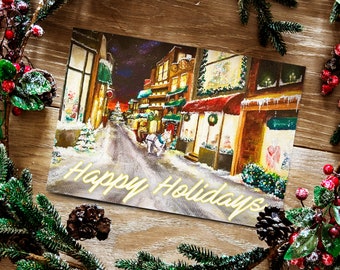 Sleigh Bells Ring | Christmas Card | Hand Painted Card | Holiday Card | Christmas Card Pack  | Happy Holidays Greeting Card | Christmas Art