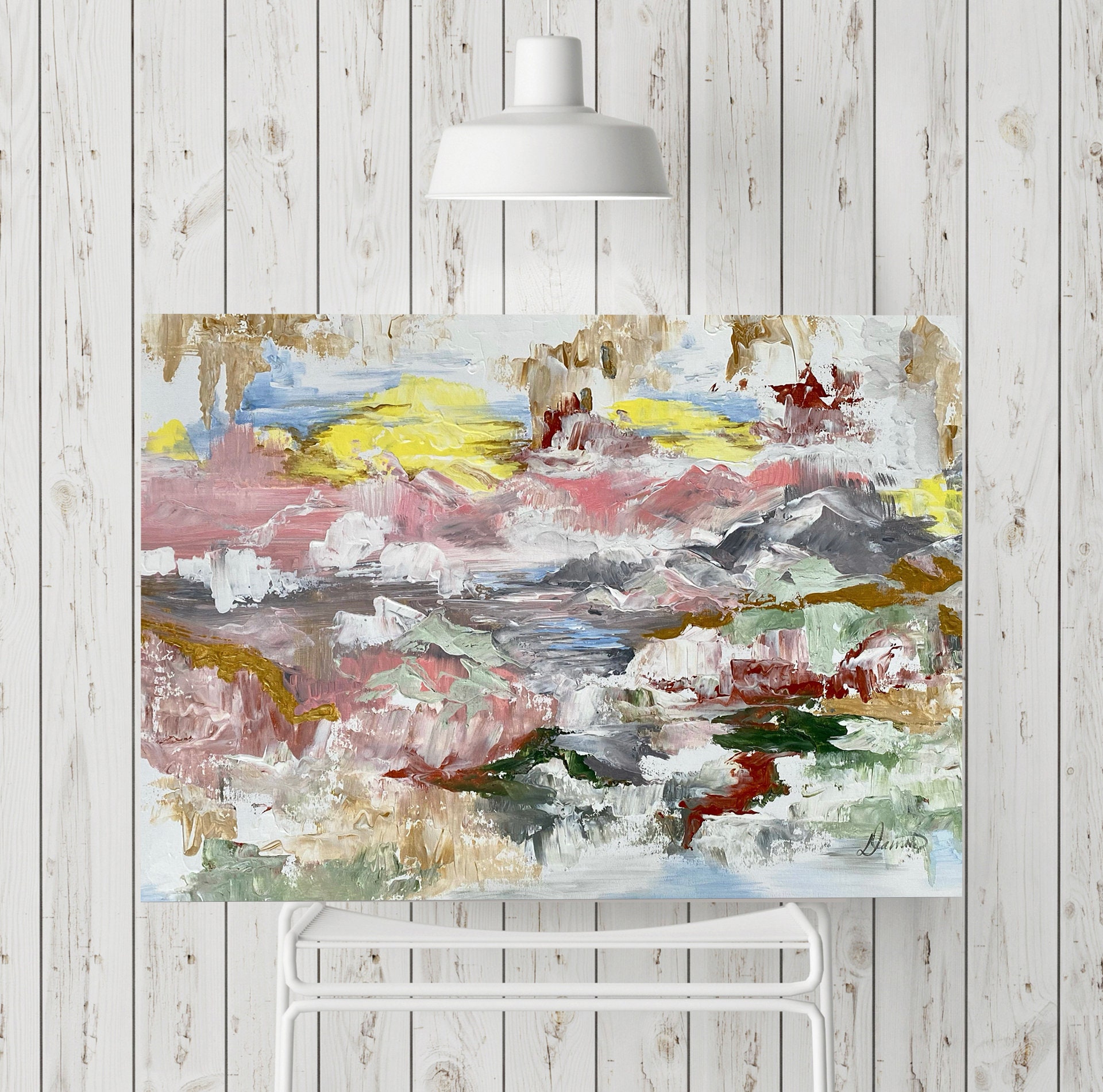 Unframed Abstract Painting Large Abstract Landscape Etsy