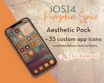Pumpkin Spice | app icons, fall season apps, autumn aesthetic iPhone app icons, for iOS 14, autumn theme, cozy, ios14 widget