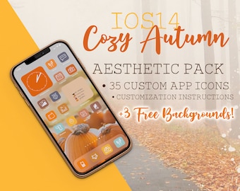 Autumn | app icons, fall season apps, autumn aesthetic iPhone app icons, for iOS 14, autumn theme, cozy, ios14 widget