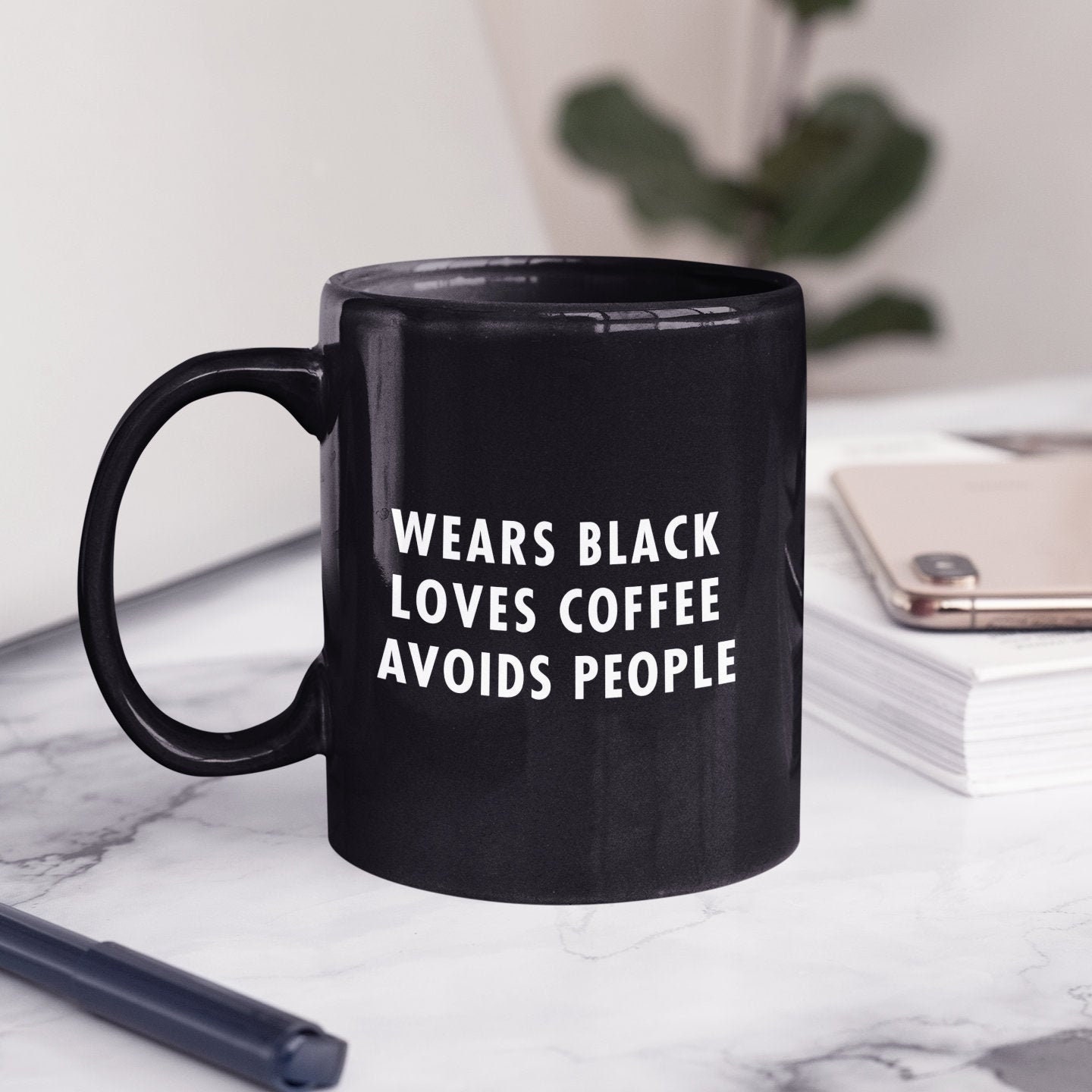 Black Mug Coffee Lover Quote Goth Black Aesthetic Fun Mug Etsy