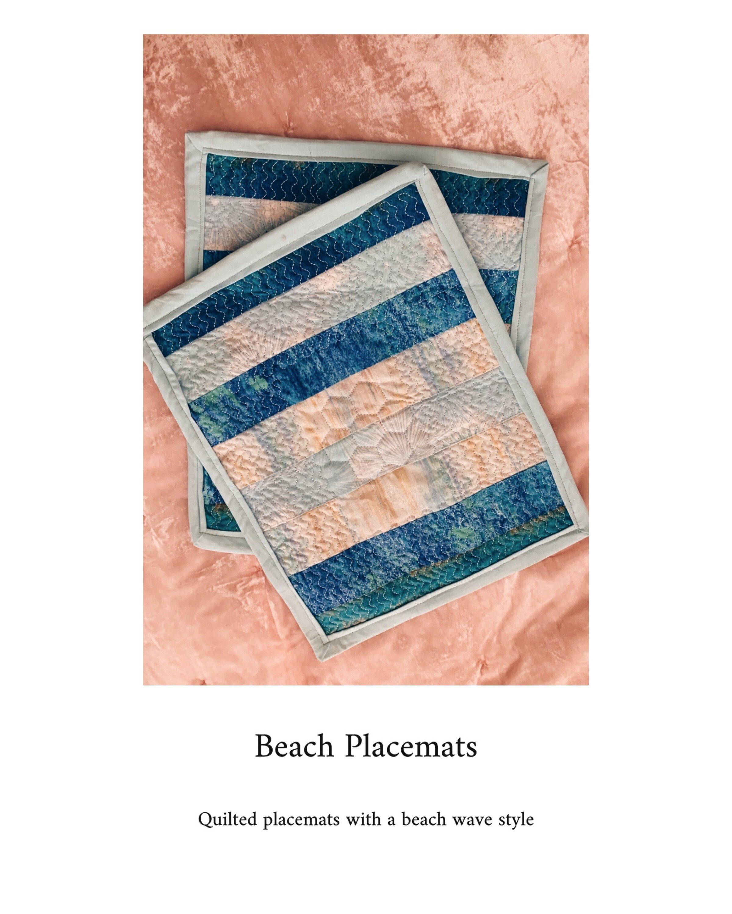 Beach Placemats Quilted Set of 6 Etsy