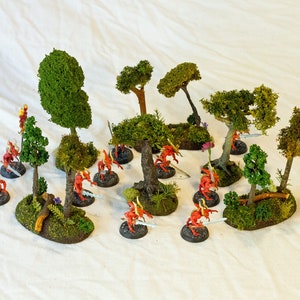 Shadow Wood Forest Small Grove Terrain Set 9 trees Miniature war game & RPG scenery DND, Pathfinder, 40k, AoS, Frostgrave, killteam, Warcry
