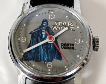 Vintage 1977 Bradley Star Wars Darth Vader reloj de pulsera mecánico de cuerda