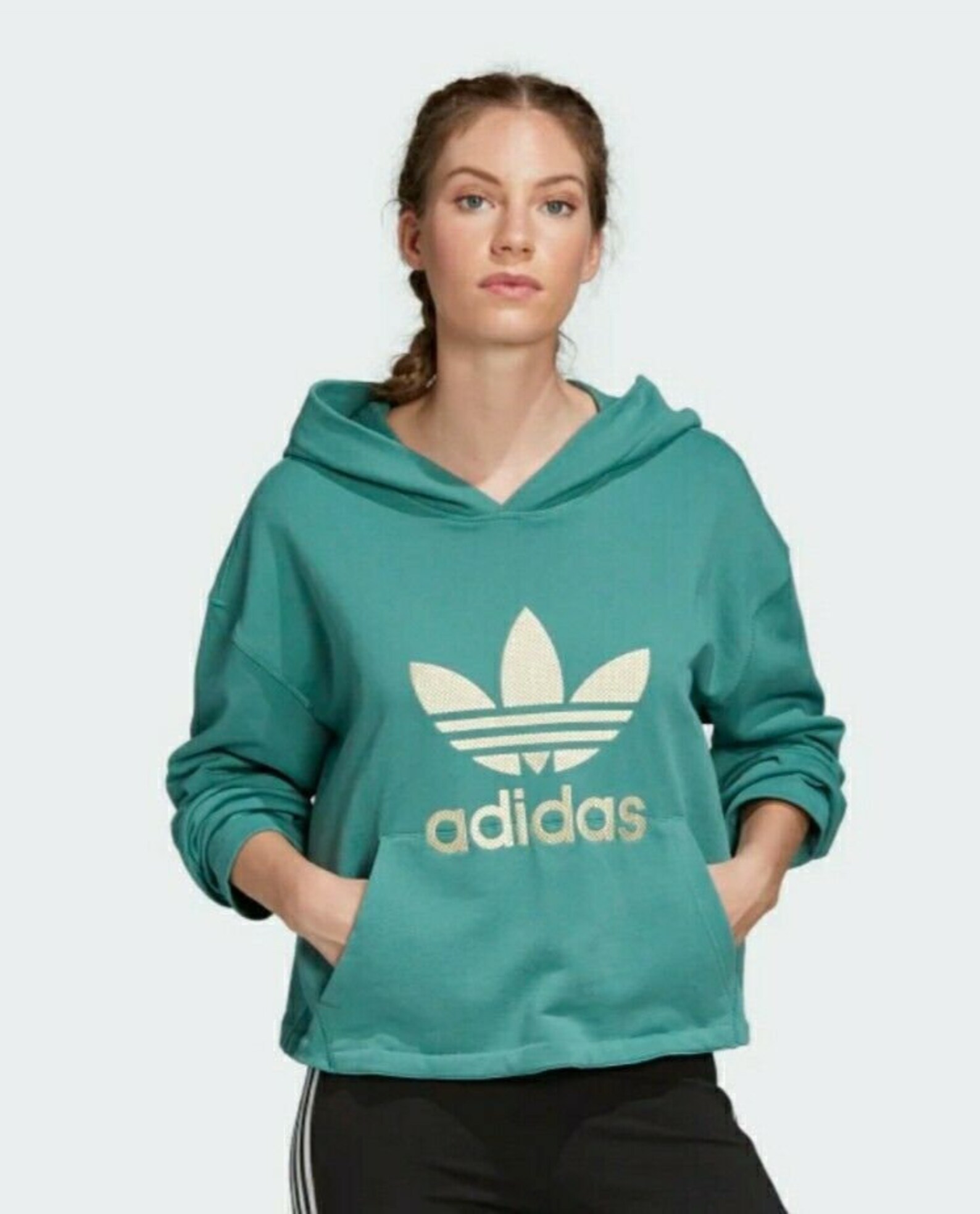 Adidas Originals NWT Sample Green Gold Cropped Hoodie | Etsy