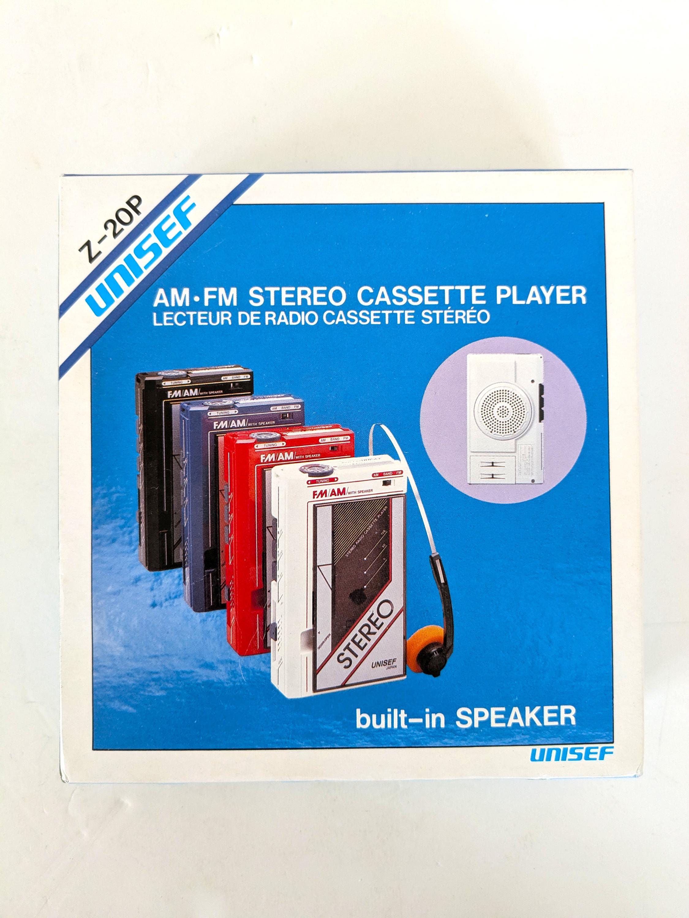 Unisef Z-20P New Old Stock Am Fm Stereo Cassette Player Black Walkman