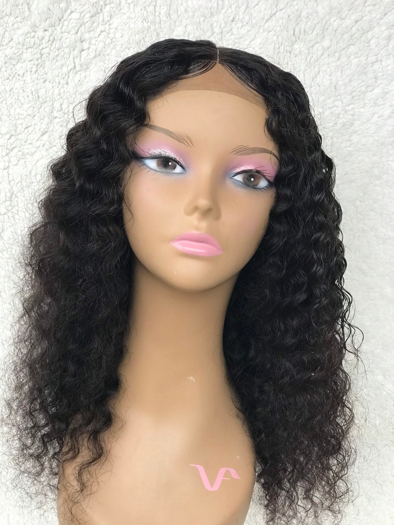Deep Wave Human Hair Wig Lace Closure Wig Etsy