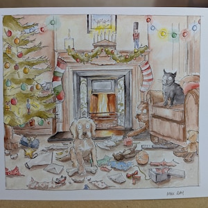 War nicht ich! Weihnachtskarte mit Katzen und Hunden