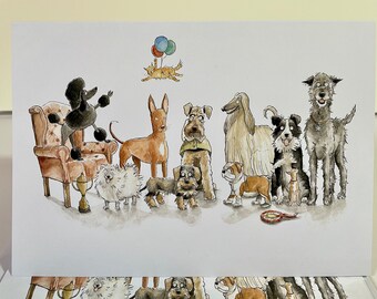 Cruffts A5 sized greeting card inspired by the love of the worlds best bred dogs!