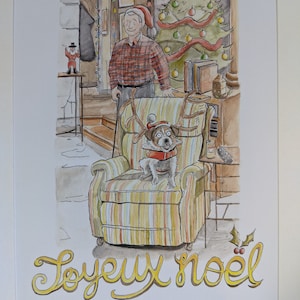 ヒットコメディー「フレイジャー」にインスピレーションを得たA6サイズの「Joyeux noel」クリスマスポストカード