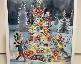 The Christmas Tree A5 sized greeting card