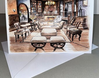 The Montana A5 greeting card inspired by hit tv show Frasier - Niles' apartment!