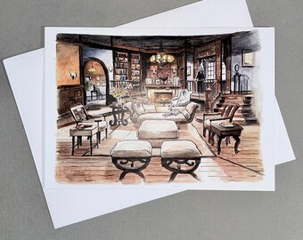 The Montana A6 sized postcard inspired by the hit tv show Frasier - Niles' apartment