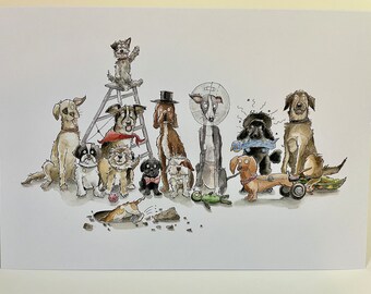 Scruffs A5 sized greeting card inspired by the love of the worlds scruffiest dogs!