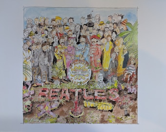 A3 sized 'Pepper' print inspired by The Beatles album 'Sgt. Pepper'