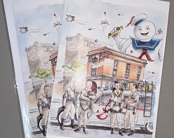 The firehouse, A5 sized greeting card inspired by the hit movie 'ghostbusters'