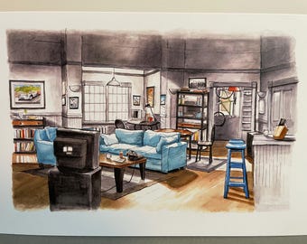 Apartment 5A Seinfeld inspired A3 print