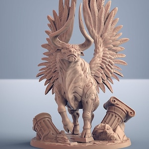 Winged Bull Premium dnd Miniature Mini | Resin 3D Printed | 30189