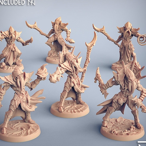 6x Mindplayer Pack Premium dnd Miniature Mini | Sanded & Primed | Resin 3D Printed | 30507_12