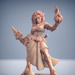 Female Elf Druid Wizard Monk Sorceress Premium dnd Miniature Mini | Sanded & Primed | Resin 3D Printed | 28mm 32mm to 100mm | 30504
