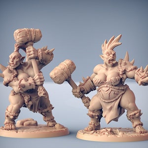 2x Weibliche Ork Berserker Pack Premium und Miniature Mini | Harz 3D Gedruckt | 28mm 32mm bis 100mm | 30527_28