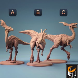 3x Austriceratops Dinosaur Set Premium dnd Miniature Mini Figurine Figure Statue | 28mm to 100mm Resin 3D Printed | 30613
