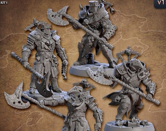 4x Knight Paladin Pack DnD Miniatures compatible with 28mm 32mm fantasy minis | 30730_33