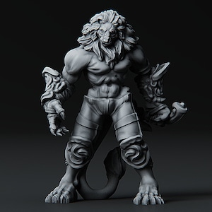 Agathion Leonal Lion Leonin | Premium 3D Printed dnd  Miniatures 28mm 32mm to 100mm |  20409