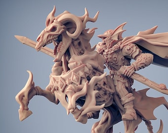 Miniaturas de DnD de Jinete Esqueleto No Muerto compatibles con miniaturas de fantasía de 28 mm y 32 mm / 30405
