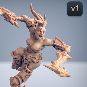 Female Dwarf Cleric Barbarian Warrior D Premium dnd Miniature Mini | Resin 3D Printed | 30372