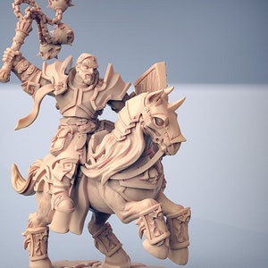 Human Cleric Paladin Knight Cavalry B Premium dnd Mini Miniature | 28mm to 100mm | Resin 3D Printed | 30381