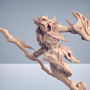 Triton Warrior B Premium dnd Miniature Mini Fishfolk | Resin 3D Printed | 28mm 32mm to 100mm | 30307