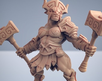 Minotaurus Barbarian E2 DnD-miniaturen compatibel met 28 mm 32 mm mini's | 30186_B
