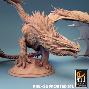 Ancient Red Dragon Premium dnd Miniature Mini Figure Figurine Statue | Sanded & Primed | Resin 3D Printed | 28mm 32mm to 100mm | 30624