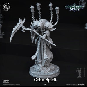 Grim Spirit Monster Demon Specter Ghost Premium dnd Miniature Mini | 28mm 32mm to 100mm | Resin 3D Printed | 41277