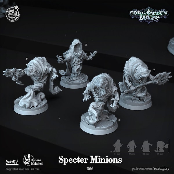 Specter Minions Monster Revenant Abomination Premium dnd Miniature Mini | Sanded & Primed | 28mm 32mm to 100mm | Resin 3D Printed | 41270_73