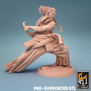 Samurai Warrior | Premium 3D Printed Fantasy Tabletop Miniatures 28mm 32mm up to 100mm |  dnd  20746