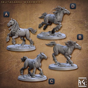 Wildes Pferd Premium und Miniatur Mini Figur Statue | Harz 3D Gedruckt | 30677_80_C