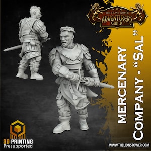 Mercenary Miniature v7 DnD-miniaturen compatibel met 28 mm 32 mm tafelmodel fantasymini's | 21653_G