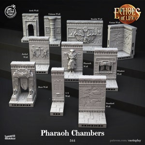 Egypte ancienne Pharaon V3 Premium et Miniature Mini | 28 mm 32 mm à 100 mm | Impression 3D en résine | 41351_60