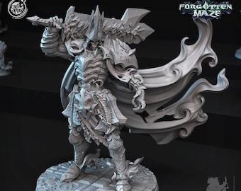 Undead Lich Skeleton Necromancer King Knight Paladin | Premium dnd Miniature Mini | Resin 3D Printed | 41260