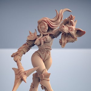 Female Hunter Pin Up Premium dnd Miniature Mini | Resin 3D Printed | 30300