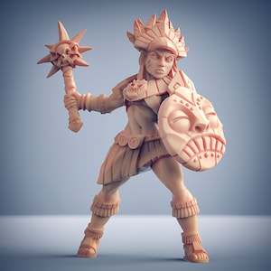 Incas Female Warrior v2 | Premium 3D Printed Tabletop Miniatures 28mm to 100mm |   dnd   20728_B