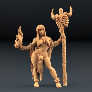 Witch Sorceress v2 | Premium 3D Printed Tabletop Miniature 28mm to 100mm |   Dungeon and Dragons  dnd