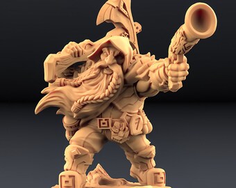 Dwarf Gunslinger Ranger v3 DnD miniatures compatible with 28mm 32mm fantasy minis | 20296