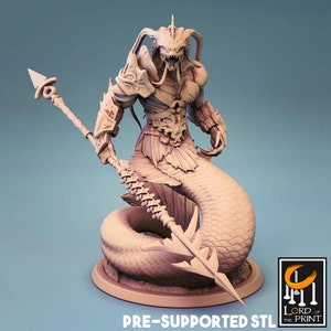 Merrow Merman Triton v1 | Premium 3D Printed Fantasy Tabletop Miniatures 28mm 32mm up to 100mm |  dnd  20646