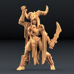 Witch Sorceress v4 | Premium 3D Printed Fantasy Tabletop Miniatures 28mm 32mm up to 100mm |  dnd  20733_B
